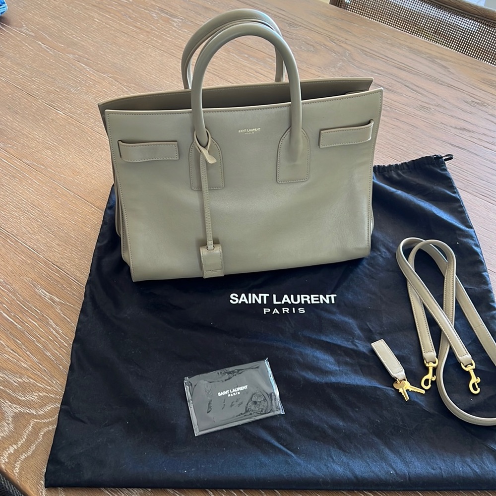 Saint Laurent Sac de Jour Supple Small in dark beige